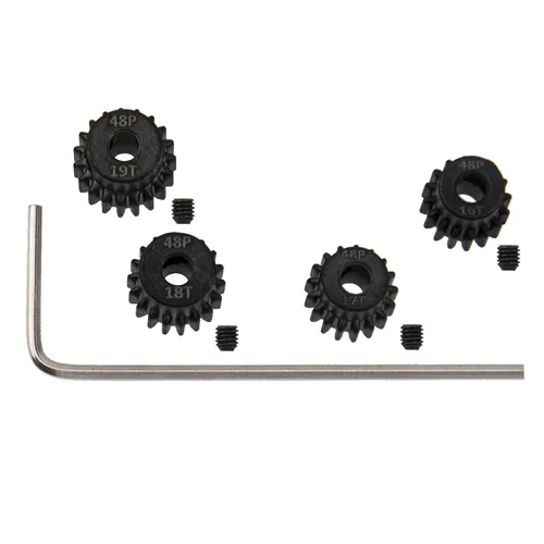 Vista 2 de ShareGoo - Juego de engranajes de piñón 48P 16T 17T 18T 19T 0.125 in RC Motor Gear Compatible con Traxxas Redcat Tamiya Losi Arrma Axial SCX10 1/10