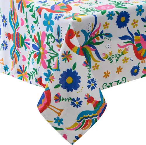 Vista 8 de Newbridge Otomi Birds Folk Art - Juego de 8 servilletas de tela, colorido arte popular otomí, resistente al agua y a las manchas, servilletas