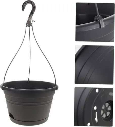 Vista 3 de DOITOOL Macetas de plástico para exteriores, 3 piezas, para exteriores, para mujer, decoración de plantas de interior, valla, cubo, macetas, agujero