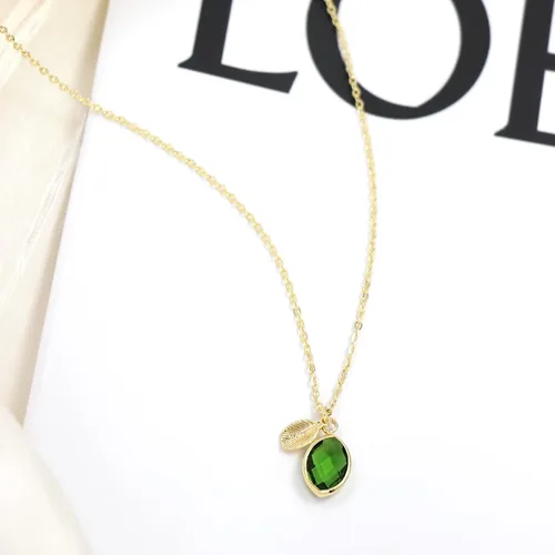 Vista 5 de Me&Hz Initial Birthstone Necklace for Women 14K Gold Filled Small Initial Necklace Crystal Birthstone Pendant Necklace for Girls Teens Mom Dainty