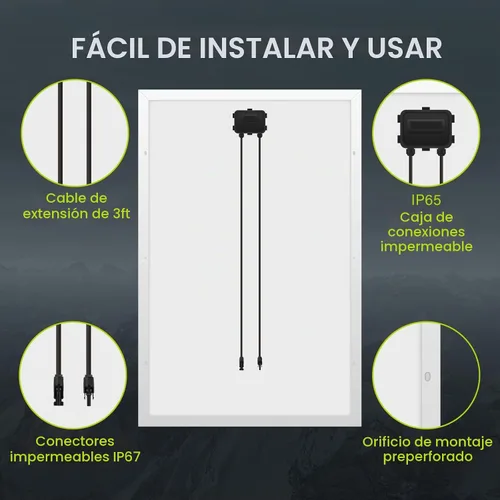 Vista 3 de Newpowa 175/200 W panel solar, Plateado