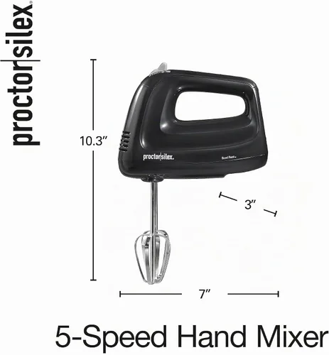 Vista 8 de Proctor Silex Easy Mix - Batidora de mano eléctrica de 5 velocidades con Compacto y ligero 215 vatios de potencia máxima Negro 62511