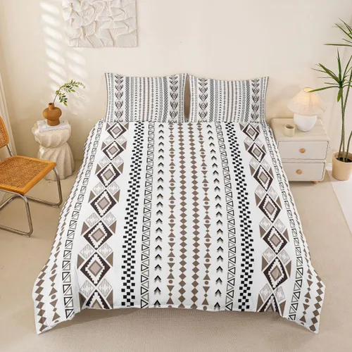 Vista 43 de Erosebridal Bohemian Duvet Cover Twin Country Southwestern Comforter Cover for Kids Teens Boho Aztec Arrows Diamond Bedding Set Black Gray Geometric