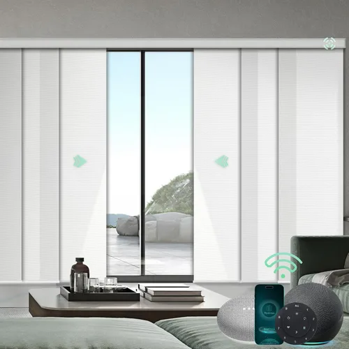 Vista 15 de Yoolax Persianas de puerta corredera inteligentes XL personalizadas, persianas motorizadas compatibles con Alexa, persianas de tela opacas Basalto