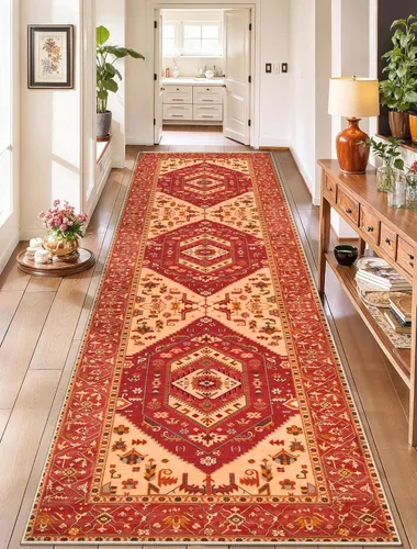 Vista 550 de SERISSA - Tapetes florales vintage, antideslizante, lavable, pequeño, ultrasuave, bohemio, de pelo bajo, para entrada, interiores, habitación