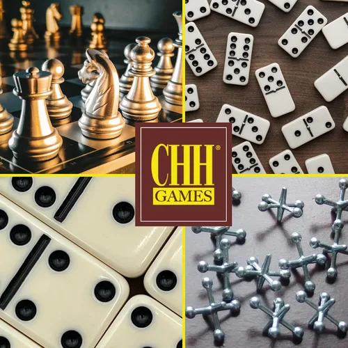 Vista 7 de CHH Black/Cream Color Double 6 Jumbo Size Domino Tiles – Premium Set of 28 Ivory Dominoes – Classic Family Game in Cardboard Box (Pack of 2)