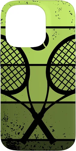 Vista 17 de Raqueta de jugador de tenis con cancha de pelota de tenis Vintage Retro Case para iPhone 17