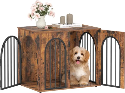 Vista 11 de Hzuaneri Jaula de Madera para Perros de 26.8'', Muebles de Jaula para Perros de Interior, Jaula para Perros Pequeños, Jaulas de Servicio Pesado