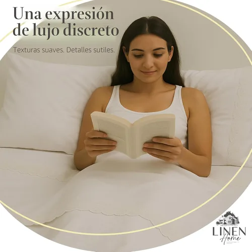 Vista 7 de Linen Home - Juego de 2 fundas de almohada tamaño Queen, color blanco Flor Blanca