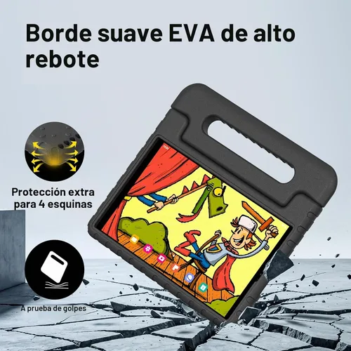 Vista 5 de Funda para niños para Samsung Galaxy Tab A 10.1 (2019) Modelo SM-T510/T515, a prueba de golpes, funda protectora de EVA con mango convertible