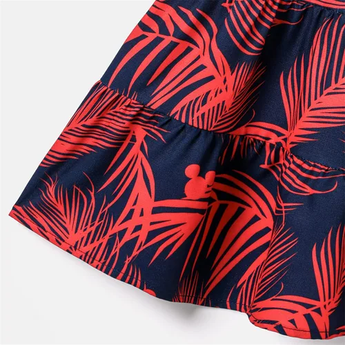 Vista 5 de Disney Vestidos de tirantes familiares y camisetas de manga corta de algodón a rayas, conjuntos de Mickey Minnie viaje a juego para regalo