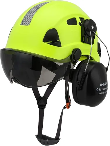 Vista 14 de Casco de protección para los oídos y visera ANSI Z89.1 con ventilación ABS forestal, arborista, árbol, construcción, construcción, protección