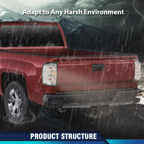 Vista 9 de PIT66 Luces traseras compatibles con Chevy Silverado 1500 2500 HD 2016-2019, compatibles con GMC Sierra 3500 HD 2016-2019, lámparas de freno
