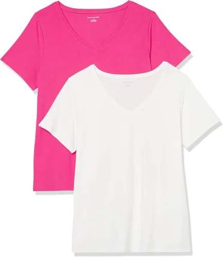 Vista 23 de Amazon Essentials - Camiseta de manga corta y cuello en V para mujer (disponible en tallas extragrandes)