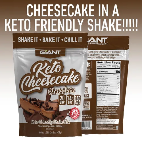 Vista 4 de Giant Sports - Mezcla de batido de queso Keto - Deliciosa mezcla de polvo de dieta cetogénica baja en carbohidratos, sin gluten, funciona muy bien