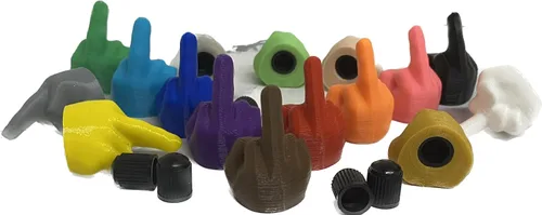 Vista 17 de 5 tapas de válvula de dedo medio, 16 colores, fabricadas en Estados Unidos