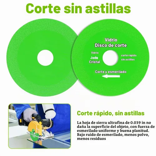Vista 5 de Disco de corte de vidrio para amoladora angular de 4-1/2 pulgadas, 5 unidades de disco de corte de diamante de cerámica de vidrio de 7/8 pulgadas