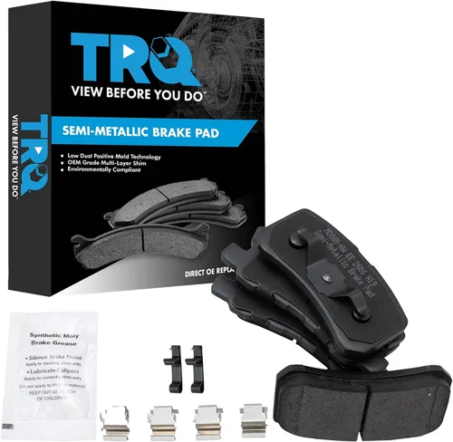 Vista 112 de TRQ Pastillas de freno delanteras semi metálicas compatibles con Ford Expedition 2018-2021 F-150 2018-2020 Lincoln Navigator 2018-2022