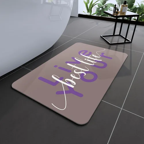 Vista 86 de Tapetes de baño antideslizantes de secado rápido, tapetes de baño de goma súper absorbentes para debajo de la puerta, tapetes de baño para baño, Azul