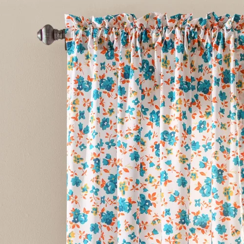 Vista 2 de Lush Decor Emily - Paneles de cortina de ventana a rayas bohemias de 42 pulgadas de ancho x 84 pulgadas de largo + 2 pulgadas de largo, cortinas