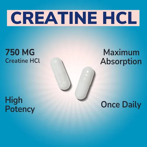Vista 4 de Vitalibre Cápsula de creatina HCl, 750 mg de clorhidrato de creatina de alta absorción, resistencia, fuerza, absorción rápida, sin carga, sin