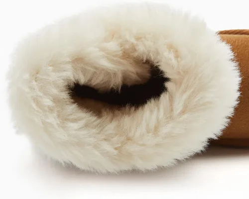 Vista 4 de Weestep Botas de nieve ligeras para invierno, botón de madera, piel de oveja