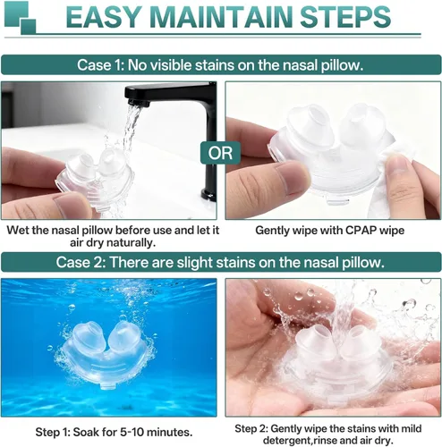 Vista 6 de Cojín nasal de repuesto para ResMed Airfit P10, compatible con la máscara original Airfit P10 CPAP, sellado confiable y ajuste perfecto, reemplazo