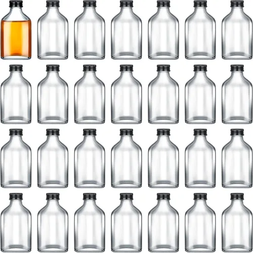 Vista 15 de Patelai 1 mini botellas de vidrio a granel con tapas, botellas de licor transparentes, botellas vacías de alcohol, embotellado de bebidas