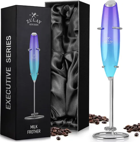 Vista 77 de Zulay Milk Boss Espumador de leche potente manual, hace espuma para latte, batidor para mezclar bebidas, café, miniespumador para capuchino, frappé