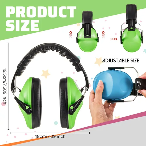 Vista 2 de Amylove 6 audífonos con cancelación de ruido para niños y adultos, protección auditiva de 27 dB con reducción de ruido
