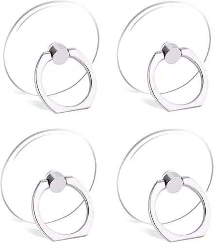 Vista 13 de Soporte de anillo para teléfono celular, lazo de agarre transparente para dedos, rotación de 360 grados, soporte para anillo de dedo