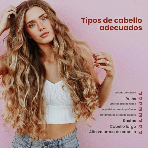 Vista 5 de Segbeauty - Accesorio para secador de pelo con capucha, extra grande, ajustable, con correa elástica para el cuidado del cabello rizado natural Negro