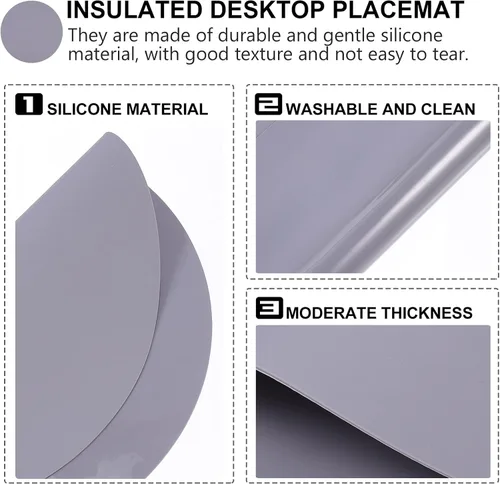 Vista 5 de Hemoton Cubierta de alimentos para microondas, 2 piezas, alfombrillas redondas de silicona para hornear, resistentes al calor, antiadherentes