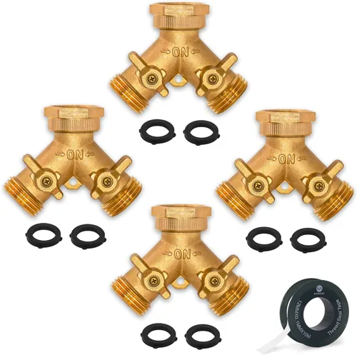 Vista 11 de Morvat - Conector de latón para manguera de jardín (2 vías)