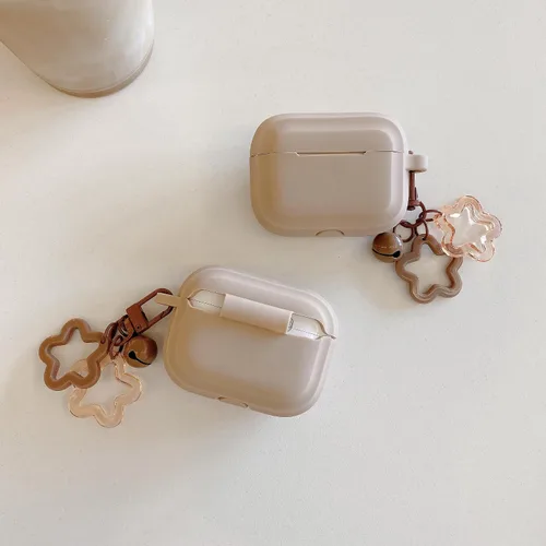 Vista 6 de Clouds - Funda de TPU compatible con AirPods Pro (primera generación) con llavero, bonita funda protectora flexible a prueba de golpes para AirPods
