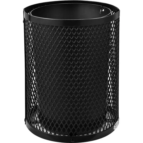 Vista 3 de Global Industrial Bote de basura comercial para exteriores de 36 galones con tapa de cúpula, forro de plástico y kit de anclaje incluido, 23-1/2
