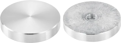 Vista 53 de uxcell M6 Rosca 0.787 in de diámetro de forma redonda de aluminio disco hardware 1pcs, aluminio círculo disco vidrio adaptador superior para mesa