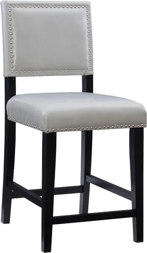 Vista 13 de Linon Brook Taburete de mostrador, 19 pulgadas de ancho x 22 pulgadas de profundidad x 39.5 pulgadas de alto, negro