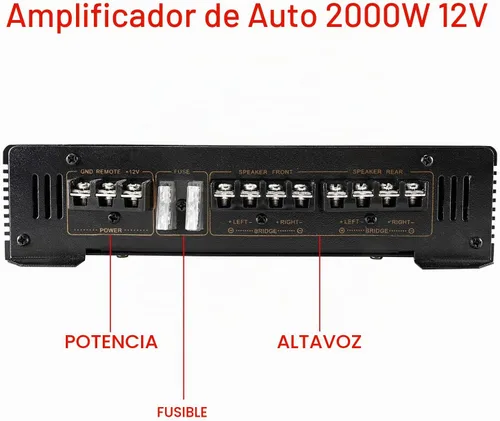 Vista 6 de YaeCCC Amplificador de 4 canales de 2000 W Amplificadores de coche de audio para coche Amplificadores de subwoofer