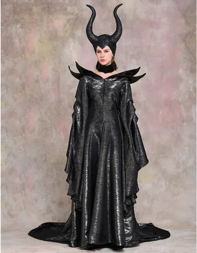 Vista 3 de CosplayDiy Disfraz de villana malvada para mujer, disfraz de reina de bruja