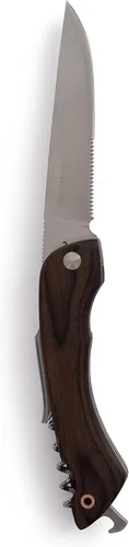 Vista 2 de Barebones Provisions - Cuchillo de sacacorchos, versátil cuchillo multiherramienta plegable de 4 pulgadas, hoja con abridor de vino y llave, y mango