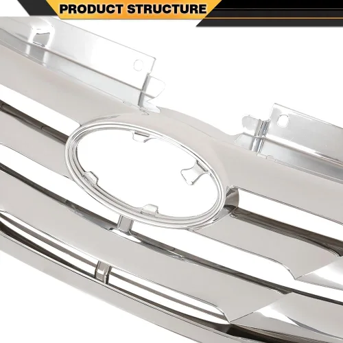 Vista 8 de CNNELL Parrilla delantera montaje cromo ABS plástico compatible con Hyundai Sonata 2011 2012 2013 HY1200154 863503S100
