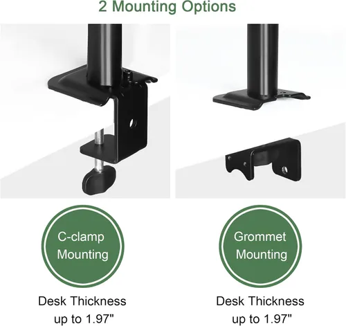 Vista 6 de UPGRAVITY Soporte para monitor y portátil, brazo de monitor con bandeja ventilada para pantallas LCD de computadora de 13 a 27 pulgadas y portátiles