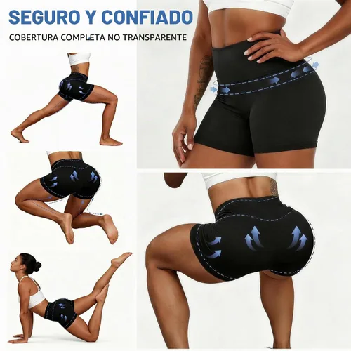 Vista 5 de TELALEO Paquete de 5 pantalones cortos de voleibol de elastano para mujer 5 negro (5 pulgadas)