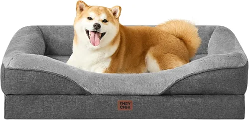 Vista 52 de EHEYCIGA Cama ortopédica para perros medianos, sofá cama de espuma viscoelástica con lados, forro impermeable y funda extraíble lavable, sofá