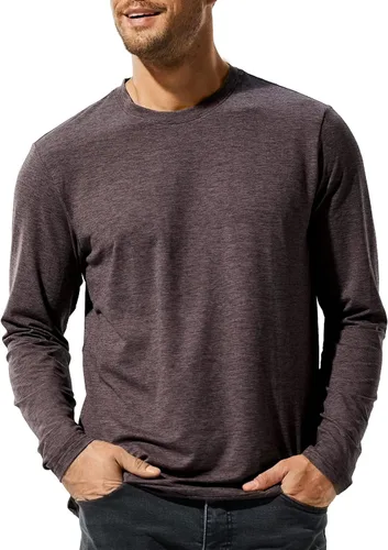 Vista 11 de MIER X-Sofort - Camisetas de manga larga para hombre, ligeras, súper suaves, atléticas, cuello redondo, para correr, descansar, entrenamiento casual