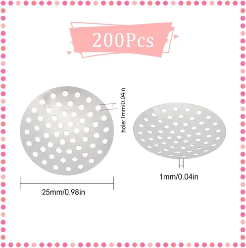 Vista 2 de SUNNYCLUE 1 caja de 200 piezas de broche base de tamiz broches, broches, bandeja, broches de pasador, configuración de base de disco, bandeja