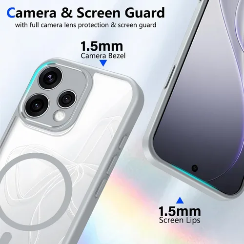 Vista 552 de Funda magnética transparente compatible con Xiaomi 17T, color negro 2 en 1 PC + TPU cubierta de teléfono a prueba de golpes, carcasa protectora