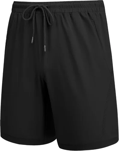 Vista 8 de COOFANDY Pantalones cortos deportivos para correr para hombre, 9 pulgadas, ligeros, con cintura elástica, pantalones cortos deportivos