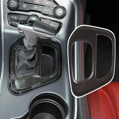 Vista 4 de Voodonala para Dodge Challenger 2015-2023 Cubiertas de panel de cambio de marcha central, accesorio de decoración y recorte para Dodge Challenger